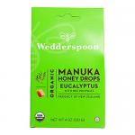 Wedderspoon Organic Manuka Honey Drops, Eucalyptus + Bee Propolis, 4.0 Oz, Unpasteurized, Genuine New Zealand Honey, Perfect Remedy for Dry Throats